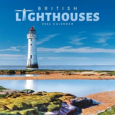 Image of Carousel Worldwide, British Lighthouses 2026 Square Wall Calendar