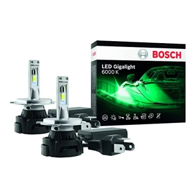 Image of Bosch H4 LED Gigalight Automotive Headlamps 12V 30W, Cool White 6000K Set of 2 Bulbs Off Road Use Only
