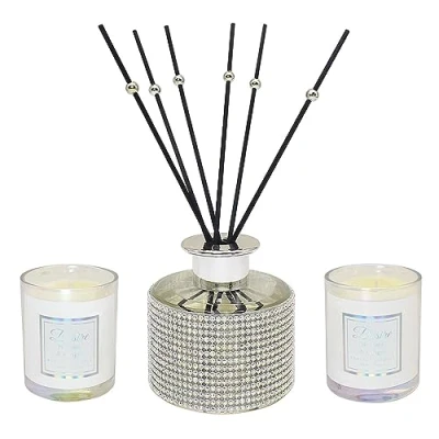 Image of The Leonardo Collection Desire Fragrance Gift Set Candles and Reed Diffuser Nutmeg Ginger