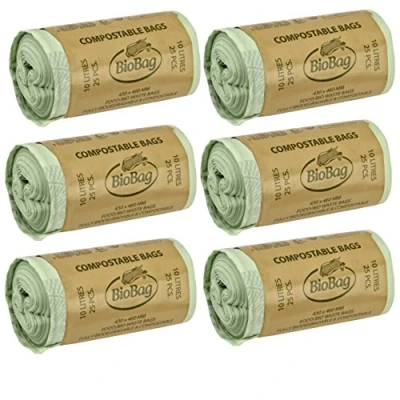 Image of 10 Litre x 150 BioBag Compostable Biodegradable Kitchen Food Waste Caddy Bin Liner Bags (10L) Certified EN13432