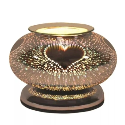 Image of Aroma Burst Heart Ellipse 3D Electric Wax Melt Warmer Touch Control Burner, 19cm 3 Heat Settings &amp; Stunning Design