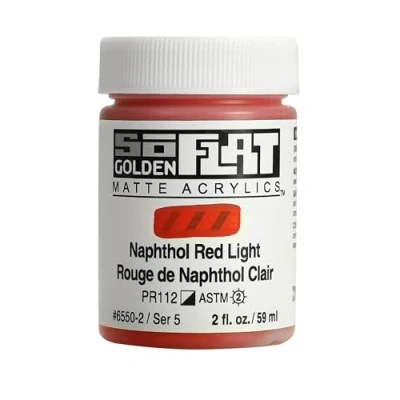 Image of Golden SoFlat Matte Acrylic Paint, 2oz jar, Naphthol Red Light (6550 2)