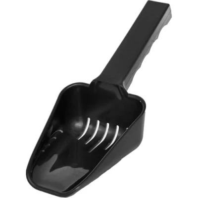 Image of Slotted Ice Scoop 10 oz, Black Plastic, Plastic Scoop, Bucket Cube Scoops for Food, Popcorn Buckets &amp; Makers
