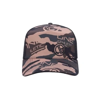 Image of One Athletic Camo Polyester Trucker Cap, Size, Sand/Khaki