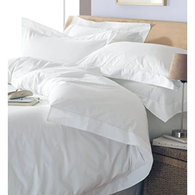 Image of Paoletti 5 Star Hotel Quality Oxford Single Pillowcase 200 Thread Count Percale White Cotton Machine Washable