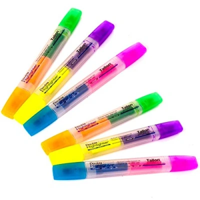 Image of 6x Double Ended Highlighter Marker Pens