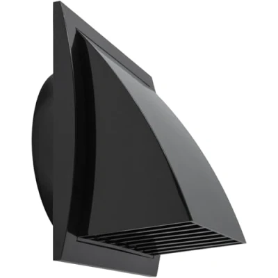 Image of 6&#039;&#039; Inch / 150 mm Exhaust Hood Vent with Rain Cover, Black, Indoor and Outdoor Air HVAC Duct Cap (6 Inch, Black)