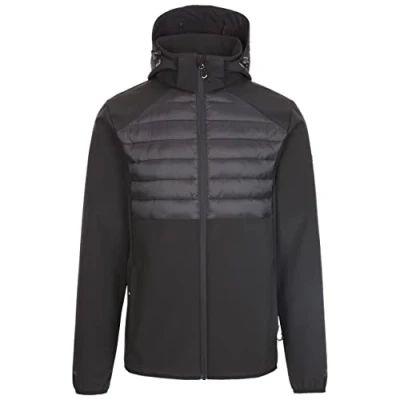Image of Trespass Mens Softshell Jacket Zip Off Hood 2 Pockets Lenek