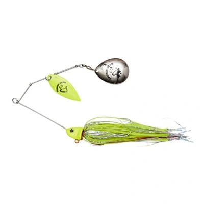Image of Savage Gear Da&#039;Bush Spinnerbait #4 Yellow Silver Holo Flame