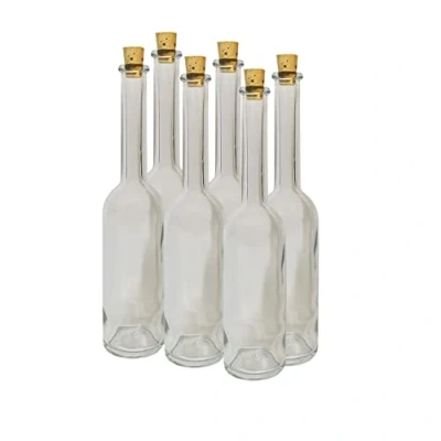 Image of Stylish Glass Bottle with Cork Vinegar Bottles Oil Liqueur Schnapps Juice for Filling Yourself DIAH (12 x 100ml &amp; Cork)