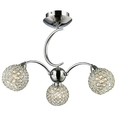 Image of Escado Semi Flush 3 Light E14 Polished Chrome/Crystal