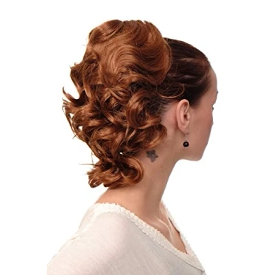 Image of WIG ME UP JL 3023 30 Hairpiece ponytail with comb and elastic draw string short wavy voluminous light copper brown 14inch