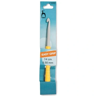 Image of Pony Easy Grip Crochet Hook, Aluminium, Multi Colour, 5.5mm