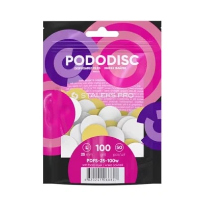 Image of Pads Nail File for Pedicure Disc White Refill Pododisc Staleks Pro L 100 Grit Box (Pack of 50) Foot Spa