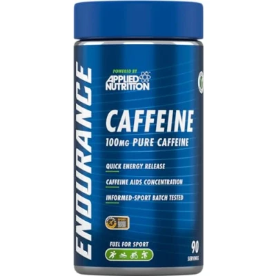 Image of Applied Nutrition Endurance Caffeine Capsules 100mg Velocity Fuel Caffeine, Quick Energy Release, Increase Alertness, Concentration, Boost Performance, Veggie Capsules, 90 Servings