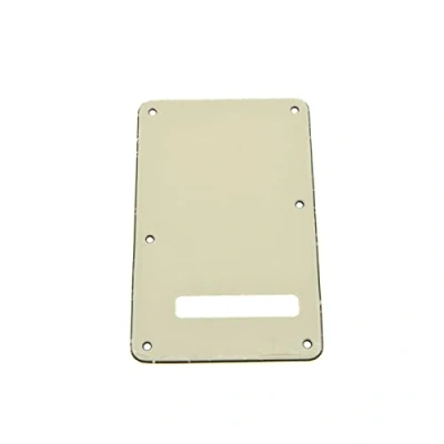 Image of Dopro Strat Guitar Back Plate ST Trem Tremolo Cover fits USA/Mexican Standard Fender Stratocaster Aged White 3 Ply
