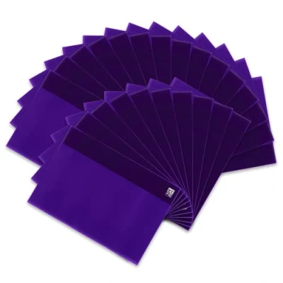 Image of Oxford 100420072 Protective Notebook Cover for DIN A4 Flexible and Can be Wiped Clean Pack of 25 Colourless Transparent Exercise Book Protector, Violet