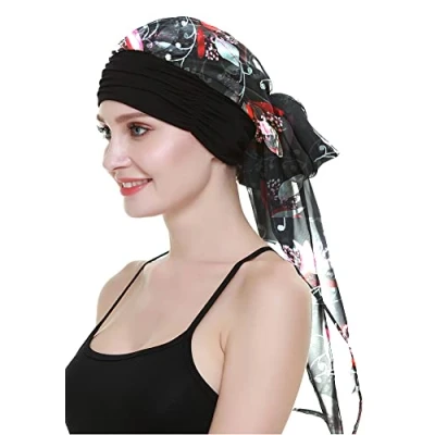 Image of Cool Summer Turban for Cancer Patients Chemo Hat Beanies