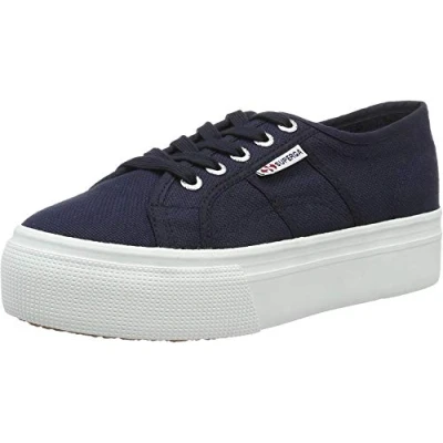 Image of Superga Women&#039;s 2790 lamew Sneaker, Blue (Navy/Fwhite F43), 7.5 UK