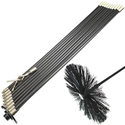 Image of EQUIP247UK LIMITED 13 Piece 9M Drain Rods Set Plumbing Drainage Cleaning Worm Screw Plunger &amp; Chimney Brush
