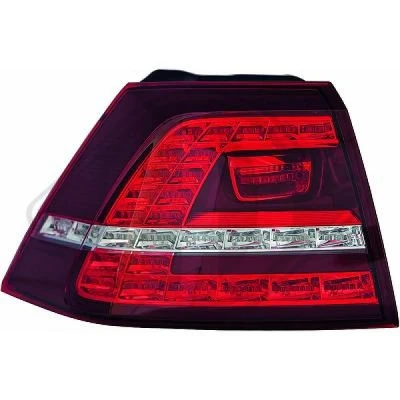 Image of 5G0945207 Rear light DIEDERICHS 2216191 Left Outer section LED with bulb holder VOLKSWAGEN: Golf 7