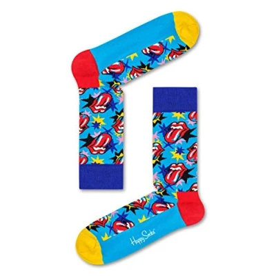 Image of Happy Socks, Colourful Collaboration Premium Cotton Socks for Men and Women, Rolling Stones: Got The Blues (41 46)