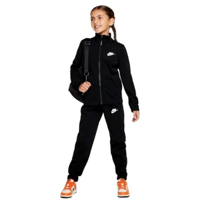 Image of NIKE K NSW Tracksuit Poly FZ HBR, Black/Black/White, 158 170