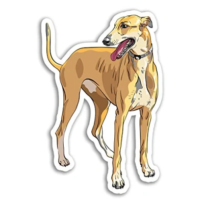 Image of 2 x 10cm Cute Greyhound Vinyl Stickers Dog Puppy Whippet Sticker Laptop #18439 (10cm Tall)