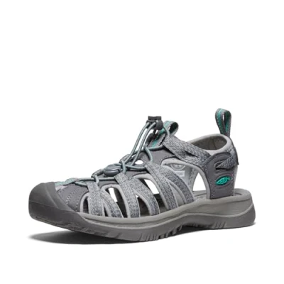 Image of KEEN Women&#039;s Whisper Sandal, Medium Grey Peacock Green, 5.5 UK