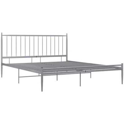 Image of vidaXL Bed Frame without Mattress Grey Metal 200x200 cm