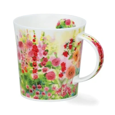 Image of DUNOON Lomond Shape Mug 0.32 Litre Cottage Garden (Pink)