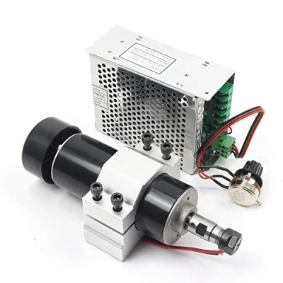 Image of RATTMMOTOR 500 W Air Cooling Spindle Motor Kit 0.5 kW ER11 12000 rpm Mini and 220 V PWM Speed Controller 52 mm Mount Bracket with Screws for Engraving