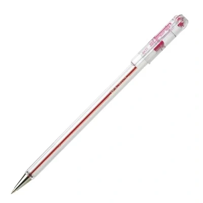 Image of Pentel 0.7 mm Oil Based Ink Slim Barrel Superb Ballpoint Pen Red (Pack of 12 Pens)