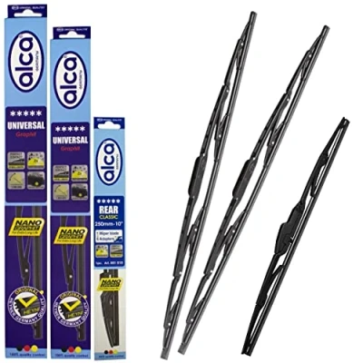 Image of Sportage 2010 2015 Alca Germany Universal Windscreen Wiper Blades Front Rear Classic 24&quot;18&quot;12&quot; AU2418H12ARC