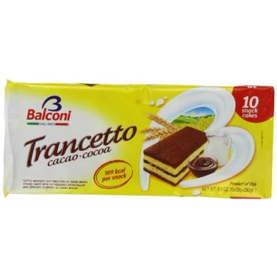 Image of Balconi Trancetto Cacao Cake Bars 28 g (Pack of 15, 10 Pieces Each)