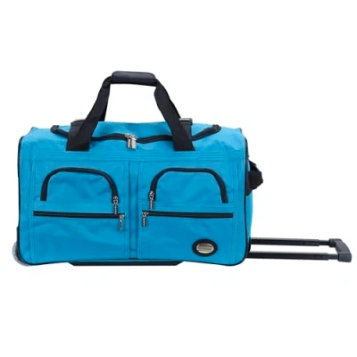 Image of Rockland Rolling Duffel Bag, Turquoise, 22 Inch