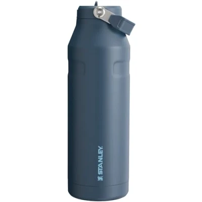 Image of Stanley IceFlow Flip Straw 2.0 Water Bottle 50 OZ Built In with Larger Opening Lightweight &amp; Leak Resistant Insulated Stainless Steel BPA Free Navy