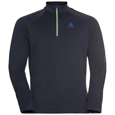 Image of Odlo Men Long sleeved shirt with zipper BESSO, dark sapphire, S