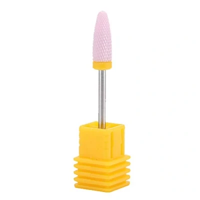 Image of Ceramic Nail Drill Bit, Cylinder Shape Grinding Head Bit for Polishing Manicure Tools Fine Bits (5 Types) (20L)