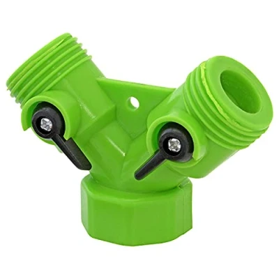 Image of Parkland 2 Way Double Outside Garden Tap Adaptor &amp; Hose Connectors 3/4&quot; Watering Flowering Gardening Multi purpose