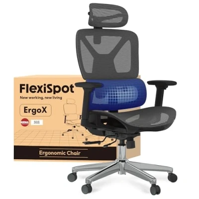 Image of FLEXISPOT C7DG Air LITE Ergonomic Executive Mesh Office Chair Swivel Height Adjustable Seat Headrest Armrest and Independent Lumbar Support Task Desk Chair(Dark gery)