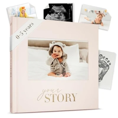 Image of Baby Memory Book &amp; Scrapbook Photo Album Keepsake New Gift For Newborn Boy Girl Great Expecting Mums