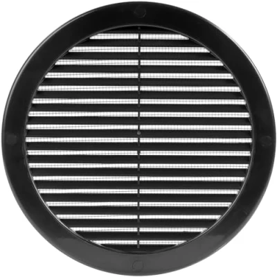 Image of Vent Systems ø200 mm / 8&#039;&#039; Inch Black Soffit Cover Round Air Louver Grille Built in Insect Screen HVAC Vents for Bathroom, Home Office, Kitchen