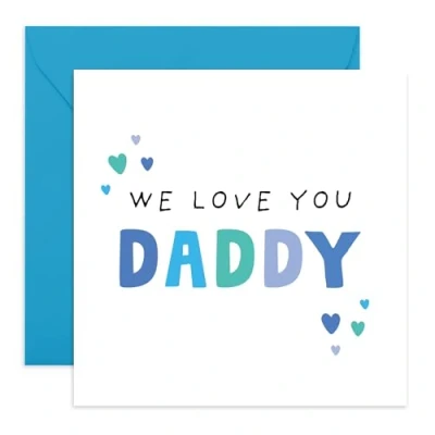 Image of Central 23 Birthday Card For Daddy We Love You Dad Bday From Son Daughter Sweet Father&#039;s Day Cards Thank Gifts Him Men Papa Pop Comes With Fun Stickers