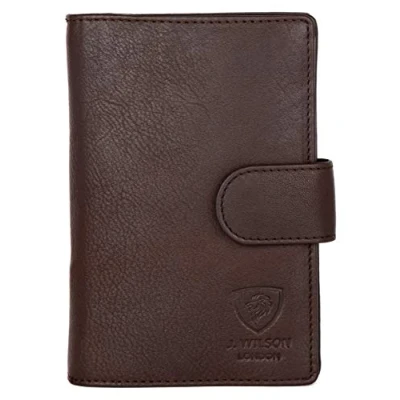 Image of J. Wilson London Ladies RFID Safe Designer Leather Purse Card Women Wallet Zip Pocket Boxed
