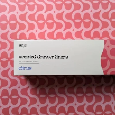 Image of Scented Drawer Liner Set of 5 Citrus Orange Design