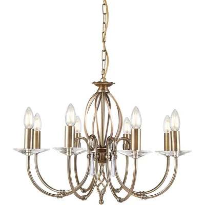 Image of Aegean 8 Light Chandelier Aged Brass Finish, E14
