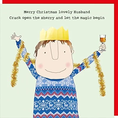 Image of Rosie Made A Thing Lovely Husband Christmas Card Humour Greeting Cards XREL24