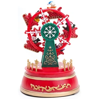 Image of Christmas Concepts® 20cm Animated Fairground Ride with LED Lights, Battery Operated Village (Ferris Wheel) Recommended For Decoration
