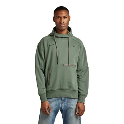 Image of G STAR RAW Men&#039;s Moto Loose Hoodie, Green (lt hunter D22020 A613 8165), S